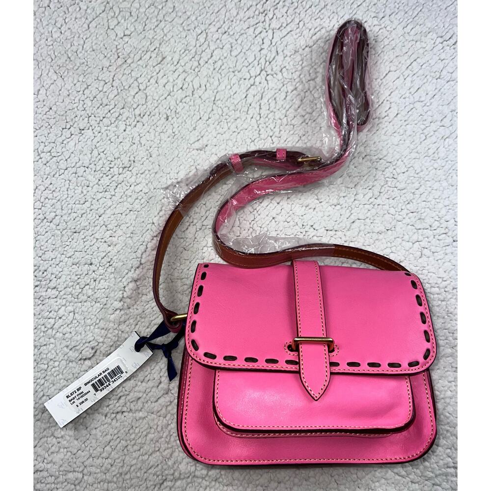 Dooney & Bourke Florentine Leather Binocular Bag baby pink crossbody purse - Picture 11 of 12